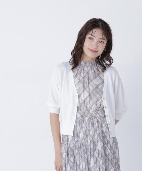 NATURAL BEAUTY BASIC（ナチュラルビューティーベーシック）の「【追加生産】〈UVカット・マシンウォッシャブル・接触冷感〉ドルマンボレロカーディガン（カーディガン/ボレロ・レディース・ブラック/オフホワイト/ネイビー・ﾌﾘ-）」の19枚目の写真