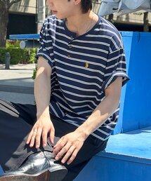 レディースのTシャツ/カットソー（ブルー・ネイビー/青色系・ボーダー
