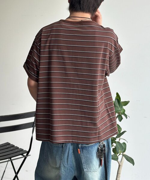 U.S. POLO ASSN.(ユーエスポロアッスン)の「ボーダーヘンリーT(Tシャツ/カットソー・メンズ・ブラウン/ネイビー/アイボリー・MEDIUM/LARGE)」の15枚目の写真