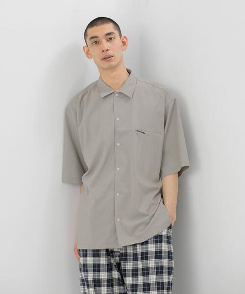EKAL(エカル)の「『速乾/イージーケア』SMOOTH WOOLY LIKE ショートスリーブ シャツ(シャツ/ブラウス・メンズ・ネイビー/チャコールグレー/ライトグレー・MEDIUM/LARGE)」の5枚目の写真
