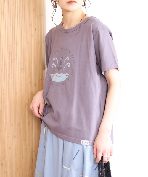 Emago（イマゴ）の「EMAGO ﾏﾘﾝﾌﾟﾘﾝﾄﾚｷﾞｭﾗｰT 半袖（Tシャツ/カットソー・レディース・チャコールグレー/グリーン/アイボリー・FREE）」の14枚目の写真