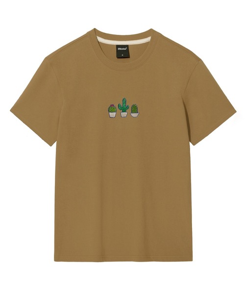 OKSTAR(オクスター)の「サボテン刺繍半袖(Tシャツ/カットソー・レディース・カーキ/ダークグレー/ライトベージュ/ライトグレー/クリーム/ダークブルー/ベージュ/ダークグリーン/ホワイト/グレー/ネイビー/ブラック・3XL/2XL/4XL/LARGE/MEDIUM/SMALL/X-LARGE)」の6枚目の写真