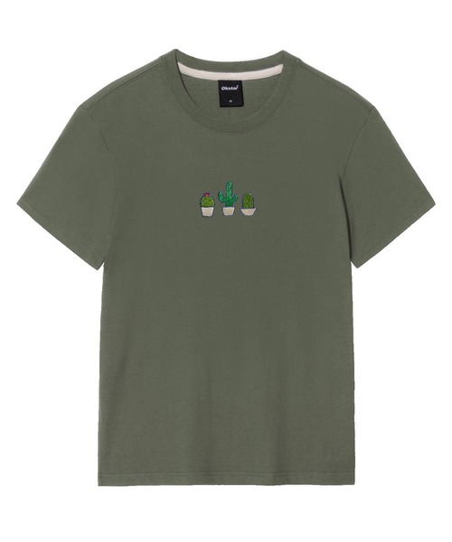 OKSTAR(オクスター)の「サボテン刺繍半袖(Tシャツ/カットソー・レディース・カーキ/ダークグレー/ライトベージュ/ライトグレー/クリーム/ダークブルー/ベージュ/ダークグリーン/ホワイト/グレー/ネイビー/ブラック・3XL/2XL/4XL/LARGE/MEDIUM/SMALL/X-LARGE)」の10枚目の写真