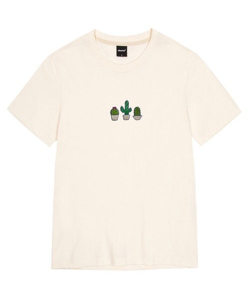 OKSTAR(オクスター)の「サボテン刺繍半袖(Tシャツ/カットソー・レディース・カーキ/ダークグレー/ライトベージュ/ライトグレー/クリーム/ダークブルー/ベージュ/ダークグリーン/ホワイト/グレー/ネイビー/ブラック・3XL/2XL/4XL/LARGE/MEDIUM/SMALL/X-LARGE)」の7枚目の写真