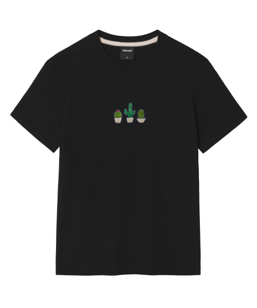OKSTAR(オクスター)の「サボテン刺繍半袖(Tシャツ/カットソー・レディース・カーキ/ダークグレー/ライトベージュ/ライトグレー/クリーム/ダークブルー/ベージュ/ダークグリーン/ホワイト/グレー/ネイビー/ブラック・3XL/2XL/4XL/LARGE/MEDIUM/SMALL/X-LARGE)」の19枚目の写真