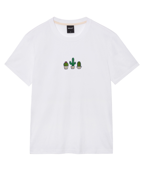 OKSTAR(オクスター)の「サボテン刺繍半袖(Tシャツ/カットソー・レディース・カーキ/ダークグレー/ライトベージュ/ライトグレー/クリーム/ダークブルー/ベージュ/ダークグリーン/ホワイト/グレー/ネイビー/ブラック・3XL/2XL/4XL/LARGE/MEDIUM/SMALL/X-LARGE)」の21枚目の写真