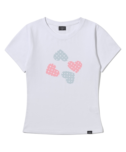 PEID(ペイド)の「PD ポルカドットハートスリムフィット半袖Tシャツホワイト(Tシャツ/カットソー・レディース・ホワイト・1/2/3)」の1枚目の写真