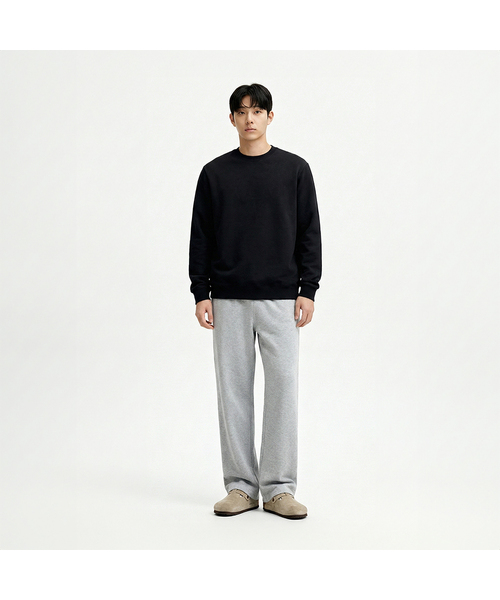 OKSTAR(オクスター)の「セミワイドスウェットパンツ - 2カラー(スウェットパンツ・レディース・ブラック/グレー・MEDIUM/LARGE/X-LARGE)」の2枚目の写真