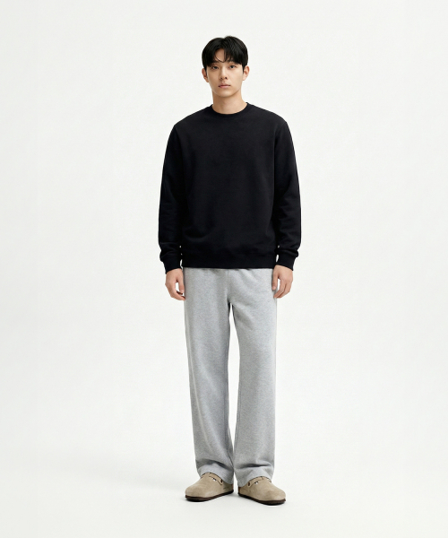 OKSTAR(オクスター)の「セミワイドスウェットパンツ - 2カラー(スウェットパンツ・レディース・ブラック/グレー・MEDIUM/LARGE/X-LARGE)」の3枚目の写真
