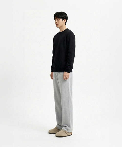 OKSTAR(オクスター)の「セミワイドスウェットパンツ - 2カラー(スウェットパンツ・レディース・ブラック/グレー・MEDIUM/LARGE/X-LARGE)」の4枚目の写真