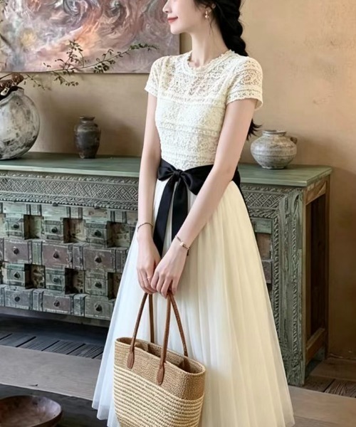 CHUL（チュル）の「レースドッキングチュールワンピース（ワンピース・レディース・ホワイト・XX-LARGE/X-LARGE/LARGE/MEDIUM）」の2枚目の写真