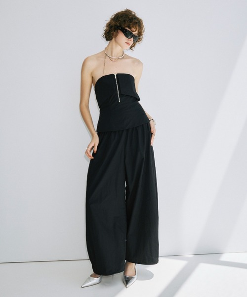 JOSE MOON(ジョゼムーン)の「GATHER PANTS JUMPSUITS/ギャザーパンツジャンプスーツ(つなぎ/オールインワン・レディース・ブラック・36/38)」の3枚目の写真