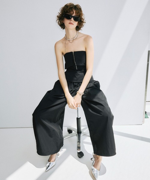 JOSE MOON(ジョゼムーン)の「GATHER PANTS JUMPSUITS/ギャザーパンツジャンプスーツ(つなぎ/オールインワン・レディース・ブラック・36/38)」の11枚目の写真
