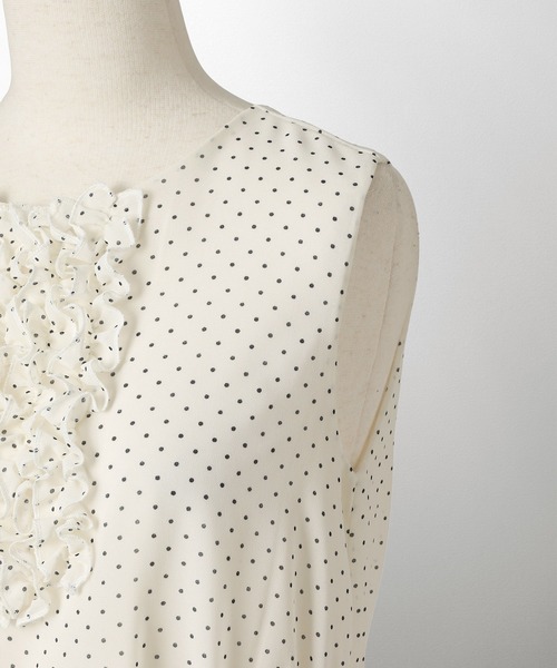 HUIT bouquet(ユイット)の「プリーツ ドット柄 ワンピース HUIT(ワンピース・レディース・ブラック/アイボリー・M/S)」の14枚目の写真