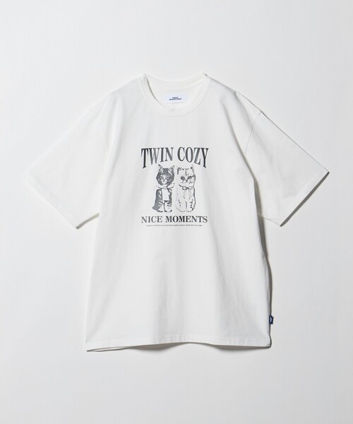 NICE WEATHER(ナイスウェザー)の「<NICE WEATHER>アニマルプリント Tシャツ(Tシャツ/カットソー・メンズ・ライトブルー/モカ/ホワイト・S/XS/L/M)」の2枚目の写真
