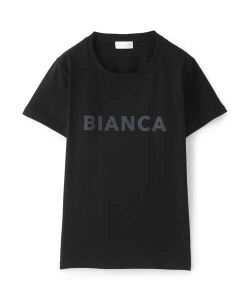 BIANCA(ビアンカ)の「【着回し力抜群】BIANCAコットンロゴTシャツ(Tシャツ/カットソー・レディース・ホワイト/ブラック・40/38)」の2枚目の写真