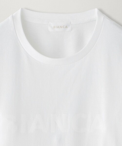 BIANCA(ビアンカ)の「【着回し力抜群】BIANCAコットンロゴTシャツ(Tシャツ/カットソー・レディース・ホワイト/ブラック・40/38)」の4枚目の写真