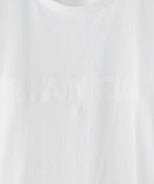 BIANCA(ビアンカ)の「【着回し力抜群】BIANCAコットンロゴTシャツ(Tシャツ/カットソー・レディース・ホワイト/ブラック・40/38)」の7枚目の写真