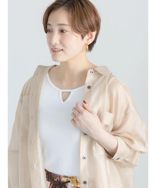 Te chichi(テチチ)の「【接触冷感】前後2WAYデザインネックタンクトップ(タンクトップ・レディース・ブラウン/ブラック/チャコールグレー/オフホワイト/シルバー・F)」の2枚目の写真