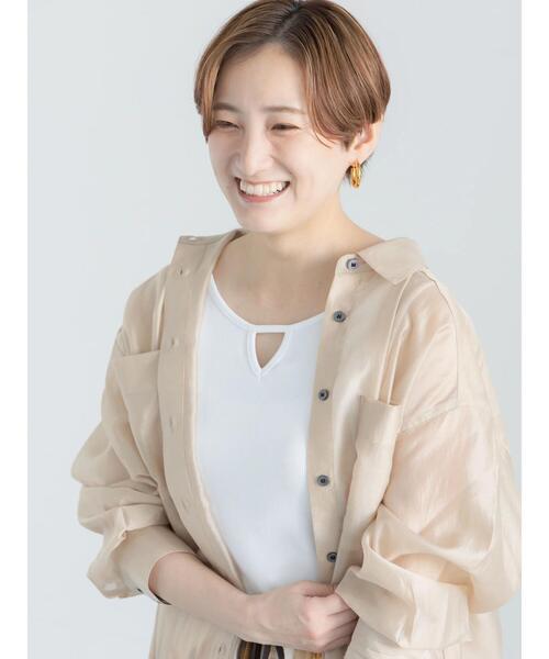 Te chichi(テチチ)の「【接触冷感】前後2WAYデザインネックタンクトップ(タンクトップ・レディース・ブラウン/ブラック/チャコールグレー/オフホワイト/シルバー・F)」の11枚目の写真