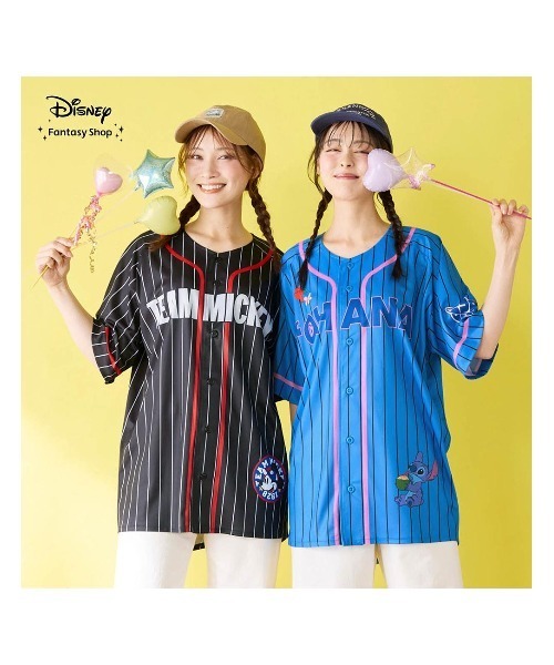 Disney(ディズニー)の「ベースボールシャツ (選べるキャラクター)(シャツ/ブラウス・レディース・ブラック/ブルー/ホワイト・M-L)」の4枚目の写真