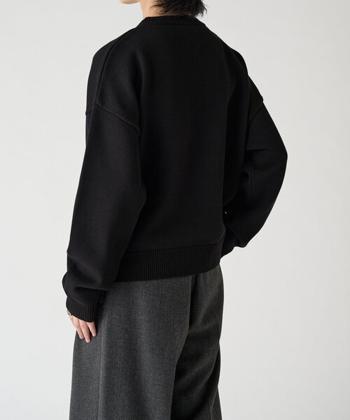 Lui's(ルイス)の「クロップドクルーネックニット(ニット/セーター・メンズ・サックスブルー/チャコールグレー/ブラック/レッド/オフホワイト・S/M)」の20枚目の写真