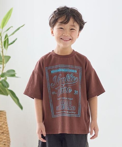 LYKKE(リッケ)の「プリント半袖Tシャツ(Tシャツ/カットソー・キッズ・ブラウン/ブルー/ブラック/アイボリー・120/130/110/100/150/90/140)」の3枚目の写真