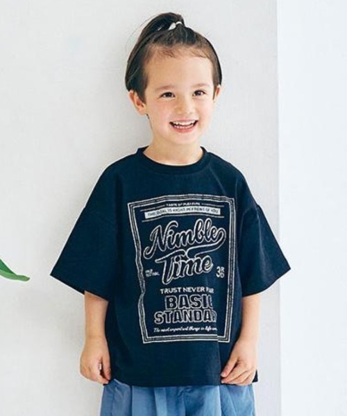 LYKKE(リッケ)の「プリント半袖Tシャツ(Tシャツ/カットソー・キッズ・ブラウン/ブルー/ブラック/アイボリー・120/130/110/100/150/90/140)」の1枚目の写真