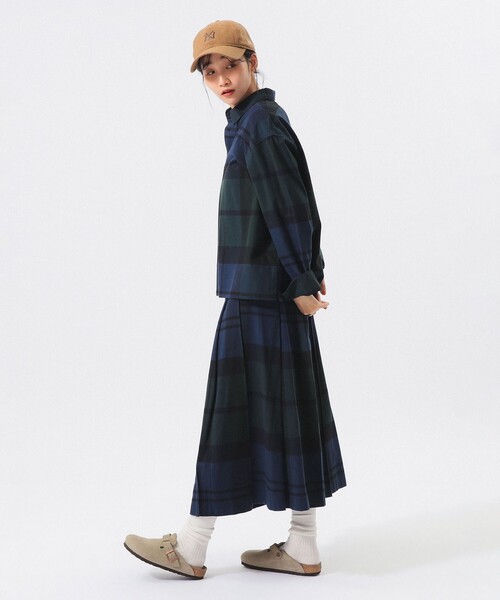 BEAMS BOY(ビームスボーイ)の「ビッグ チェック スモック(シャツ/ブラウス・レディース・ブラック/オレンジ/インディゴブルー・2/1/0/3)」の13枚目の写真
