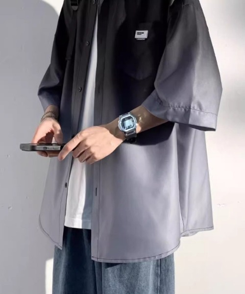 KELVIN（ケルヴァン）の「Gradient Flow Shirt グラデーションフローシャツ（シャツ/ブラウス・メンズ・グリーン/ブラック・MEDIUM/LARGE）」の7枚目の写真