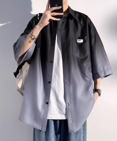 KELVIN（ケルヴァン）の「Gradient Flow Shirt グラデーションフローシャツ（シャツ/ブラウス・メンズ・グリーン/ブラック・MEDIUM/LARGE）」の8枚目の写真