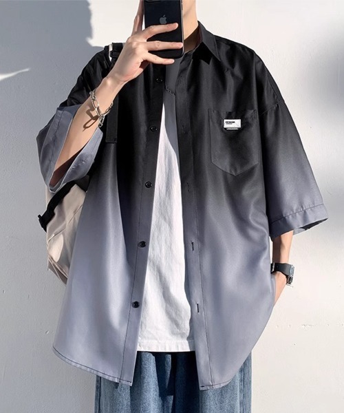 KELVIN（ケルヴァン）の「Gradient Flow Shirt グラデーションフローシャツ（シャツ/ブラウス・メンズ・グリーン/ブラック・MEDIUM/LARGE）」の3枚目の写真