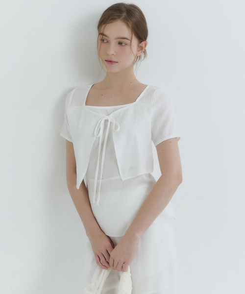 MICANE(ミケーネ)の「ラジュリン リネンブラウス-パンツセットアップ(シャツ/ブラウス・レディース・ブラック/アイボリー・1/2/4/3/5)」の4枚目の写真