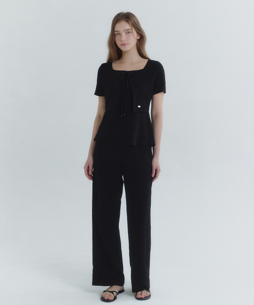 MICANE(ミケーネ)の「ラジュリン リネンブラウス-パンツセットアップ(シャツ/ブラウス・レディース・ブラック/アイボリー・1/2/4/3/5)」の5枚目の写真