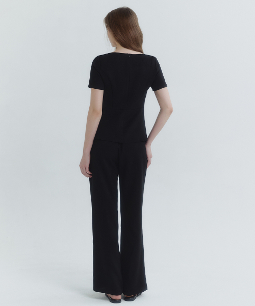 MICANE(ミケーネ)の「ラジュリン リネンブラウス-パンツセットアップ(シャツ/ブラウス・レディース・ブラック/アイボリー・1/2/4/3/5)」の6枚目の写真