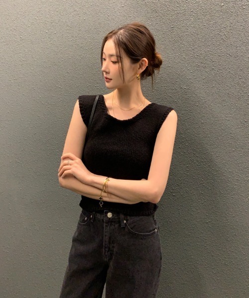 FAVORITO(ファヴォリート)の「ニットノースリーブトップス(ニット/セーター・レディース・ベージュ/ホワイト/ブラウン/ブラック・F)」の21枚目の写真