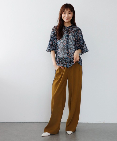 Jines(ジネス)の「シアーオータムプリントブラウス(シャツ/ブラウス・レディース・イエロー/ブルー・38)」の14枚目の写真