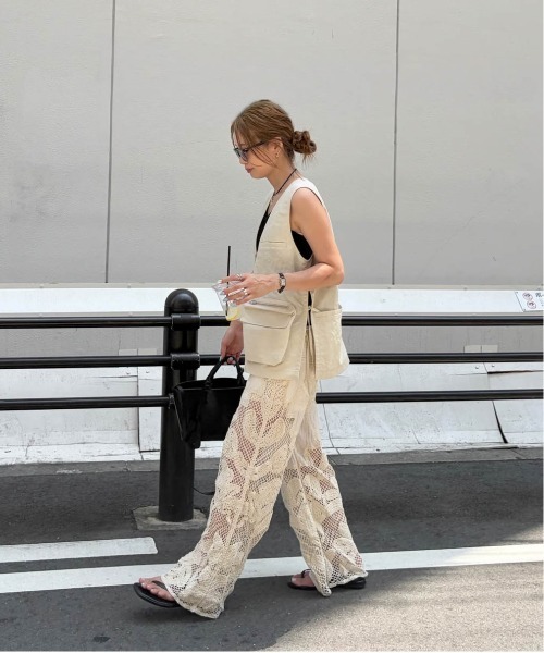 SUGAR BISKET(シュガービスケット)の「クロシェレース ワイドパンツ(その他パンツ・レディース・ホワイト系その他/ベージュ系その他/ベージュ/ホワイト・フリー)」の13枚目の写真