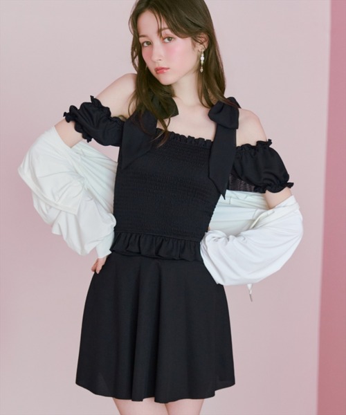 WILLSELECTION(ウィルセレクション)の「シャーリングオフショルスイムウェア(その他・レディース・オフホワイト/ブラック/ピンク・FREE)」の14枚目の写真