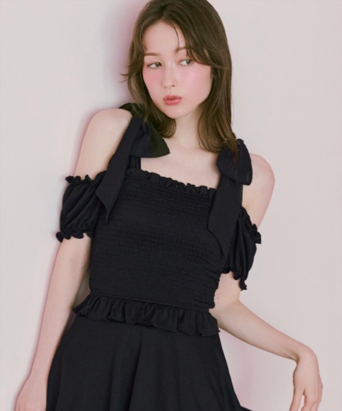 WILLSELECTION(ウィルセレクション)の「シャーリングオフショルスイムウェア(その他・レディース・オフホワイト/ブラック/ピンク・FREE)」の15枚目の写真
