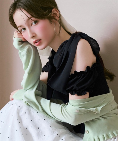 WILLSELECTION(ウィルセレクション)の「シャーリングオフショルスイムウェア(その他・レディース・オフホワイト/ブラック/ピンク・FREE)」の7枚目の写真
