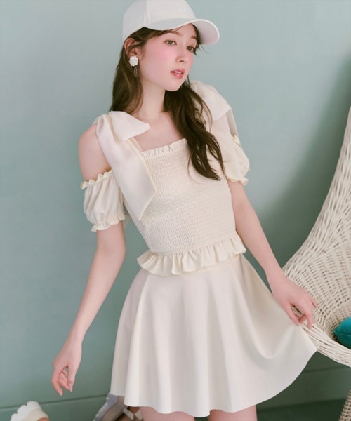WILLSELECTION(ウィルセレクション)の「シャーリングオフショルスイムウェア(その他・レディース・オフホワイト/ブラック/ピンク・FREE)」の17枚目の写真