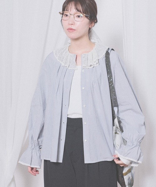 fig London(フィグロンドン)の「Kitty lace blouse(シャツ/ブラウス・レディース・ホワイト/その他/ブラック・FREE)」の3枚目の写真