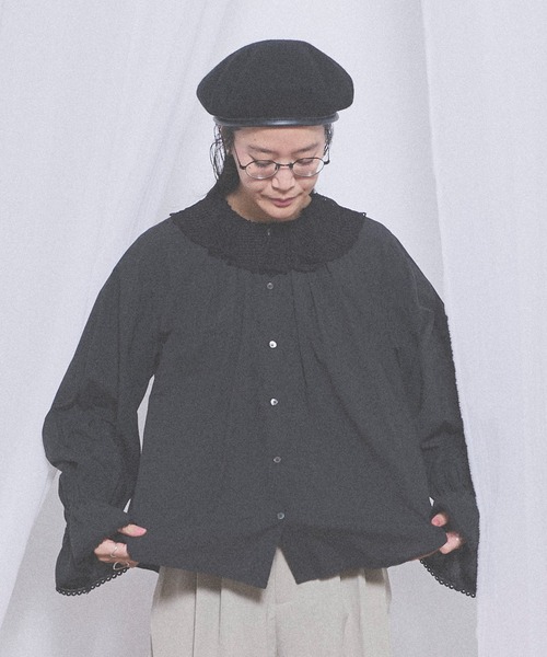 fig London(フィグロンドン)の「Kitty lace blouse(シャツ/ブラウス・レディース・ホワイト/その他/ブラック・FREE)」の2枚目の写真
