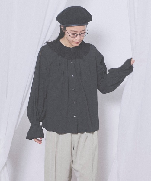 fig London(フィグロンドン)の「Kitty lace blouse(シャツ/ブラウス・レディース・ホワイト/その他/ブラック・FREE)」の9枚目の写真