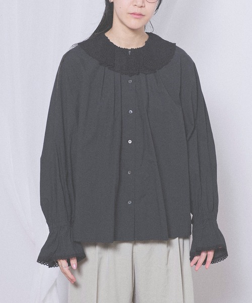 fig London(フィグロンドン)の「Kitty lace blouse(シャツ/ブラウス・レディース・ホワイト/その他/ブラック・FREE)」の4枚目の写真