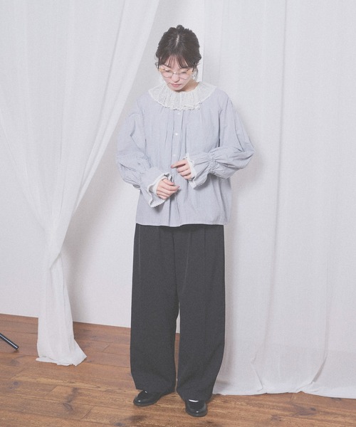 fig London(フィグロンドン)の「Kitty lace blouse(シャツ/ブラウス・レディース・ホワイト/その他/ブラック・FREE)」の17枚目の写真