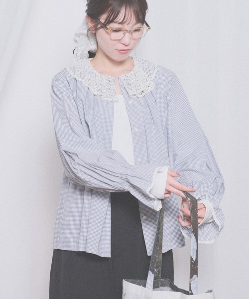 fig London(フィグロンドン)の「Kitty lace blouse(シャツ/ブラウス・レディース・ホワイト/その他/ブラック・FREE)」の11枚目の写真