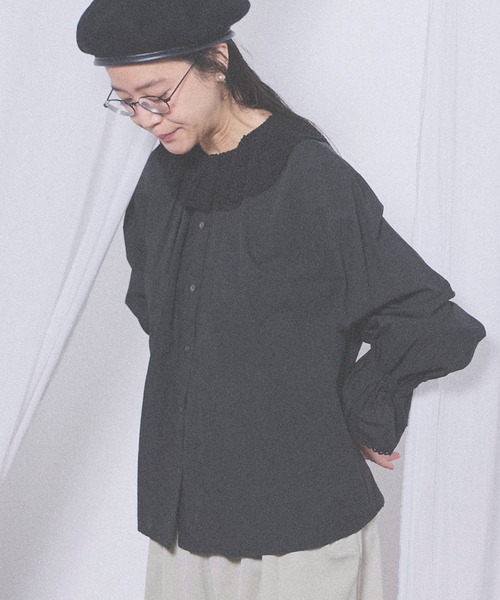 fig London(フィグロンドン)の「Kitty lace blouse(シャツ/ブラウス・レディース・ホワイト/その他/ブラック・FREE)」の6枚目の写真