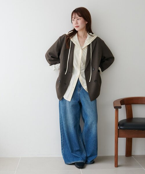 DISCOAT(ディスコート)の「刺繍入りフードシャツ(シャツ/ブラウス・レディース・ベビーピンク/アイボリー/ブルー/ブラウン・FREE)」の17枚目の写真